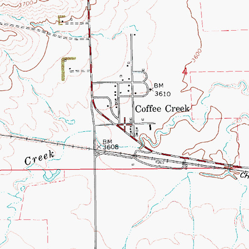 Topographic Map of Coffee Creek Church (historical), MT