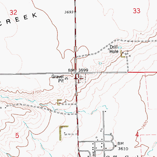Topographic Map of Coffee Creek Cemetery, MT