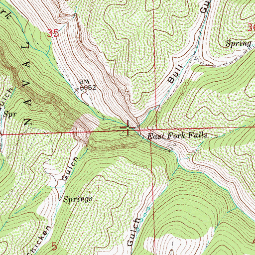 Topographic Map of Bull Gulch, CO