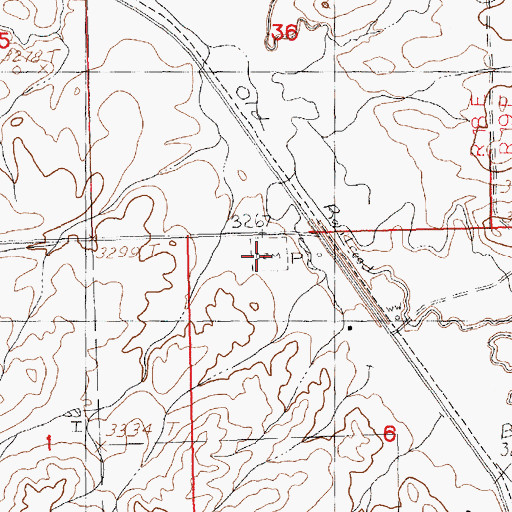 Topographic Map of Winifred Cemetery, MT