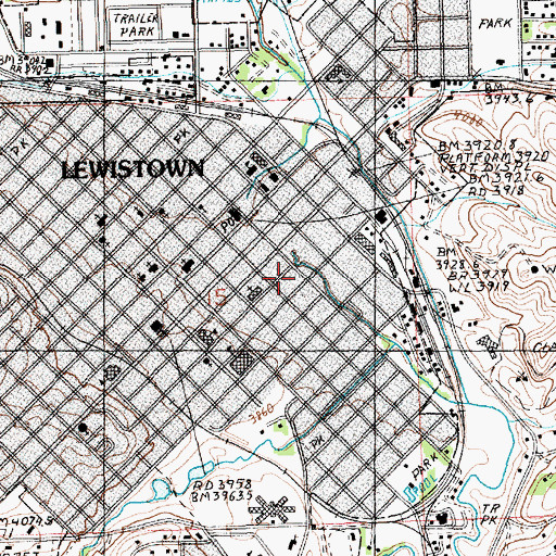 Topographic Map of Lewistown Fire Rescue, MT