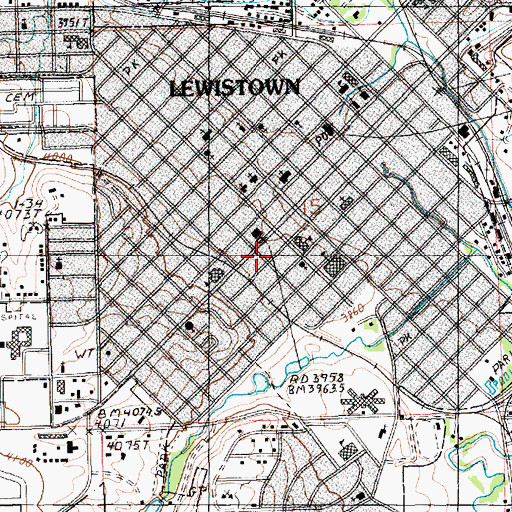 Topographic Map of Fergus County Sheriff's Department, MT