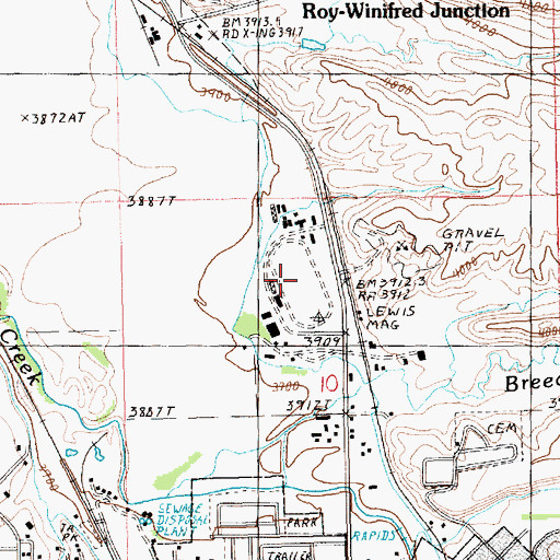 Topographic Map of Fergus County Fairgrounds, MT