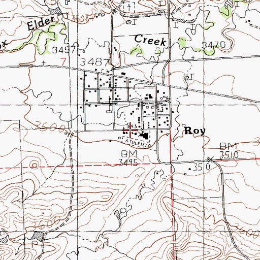Topographic Map of Roy Elementary School, MT