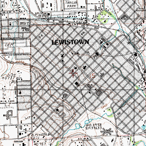 Topographic Map of Central Montana Christian School, MT