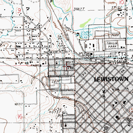 Topographic Map of Highland Park Elementary School, MT