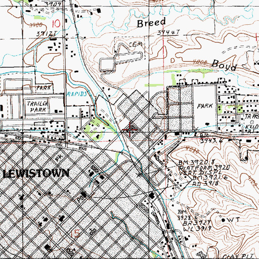 Topographic Map of Garfield Elementary School, MT