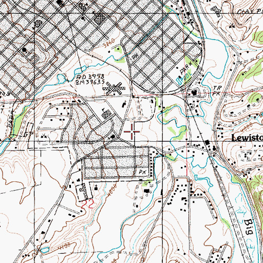 Topographic Map of Fergus High School, MT