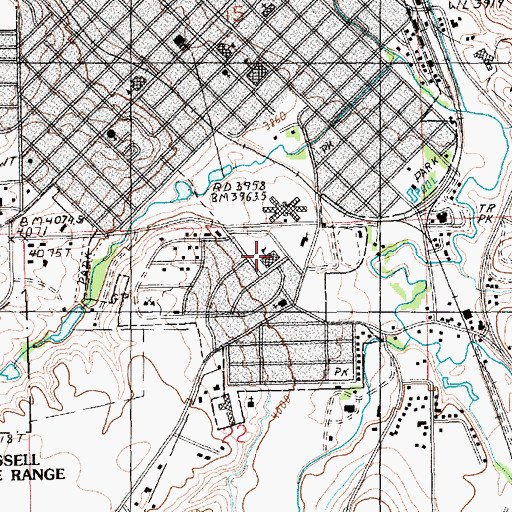 Topographic Map of Lewis and Clark Elementary School, MT