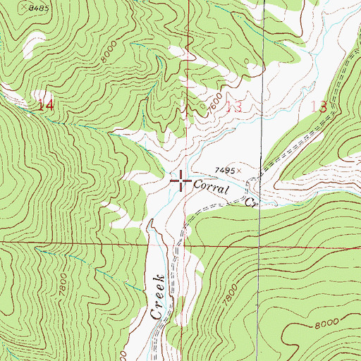 Topographic Map of Corral Creek, CO