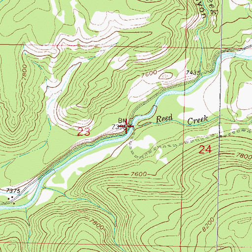 Topographic Map of Reed Creek, CO