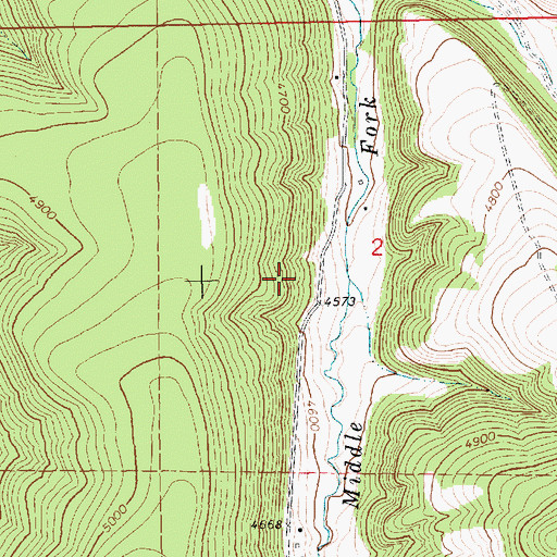 Topographic Map of Middle Fork Beaver Creek School (historical), MT