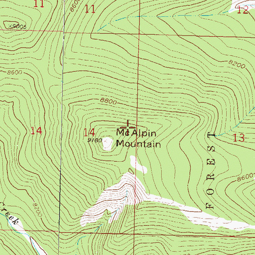 Topographic Map of McAlpin Mountain, CO