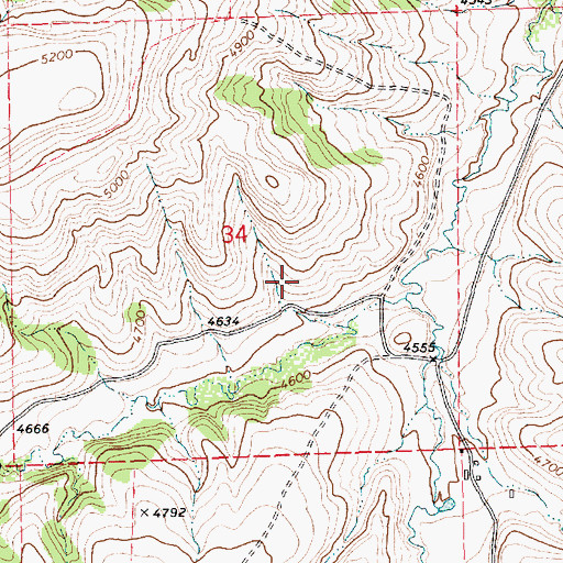 Topographic Map of Erickson School (historical), MT