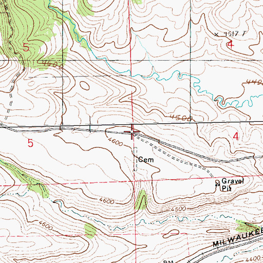 Topographic Map of Great Divide School (historical), MT