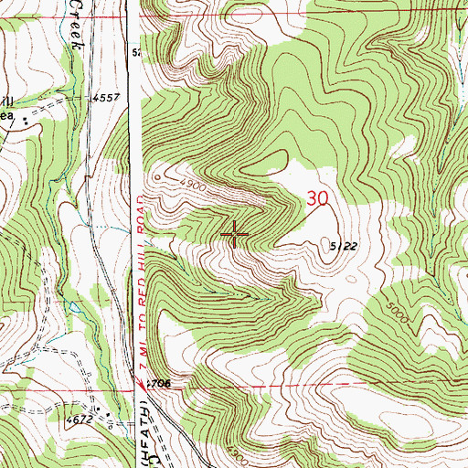 Topographic Map of Castle Creek School (historical), MT