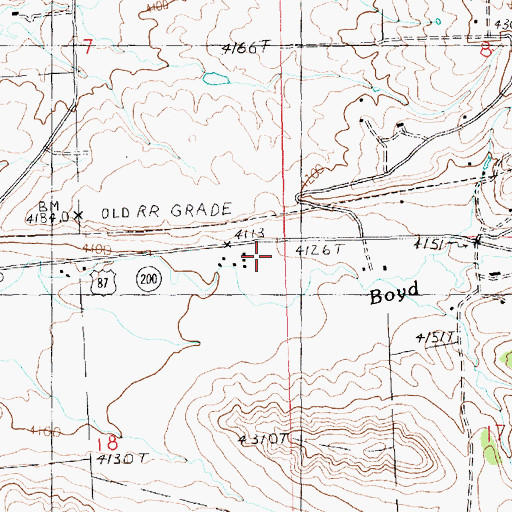 Topographic Map of Boyd Creek School (historical), MT