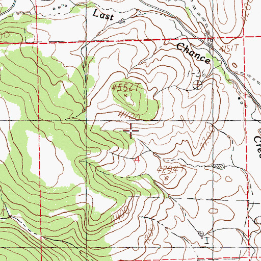 Topographic Map of Green Mountain School (historical), MT