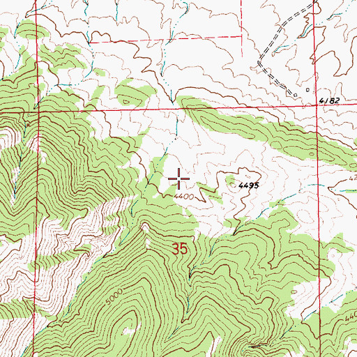 Topographic Map of Shiny Mountain School (historical), MT