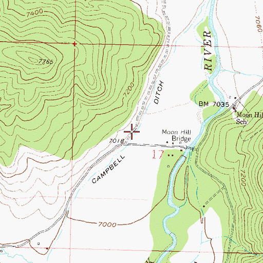 Topographic Map of Campbell Ditch, CO