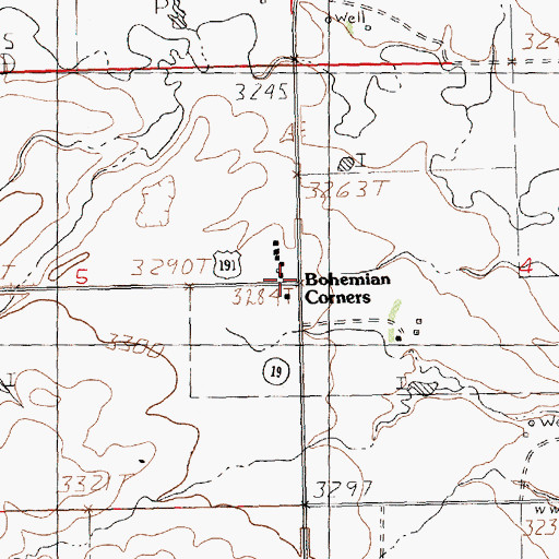 Topographic Map of Bohemian Corner School (historical), MT