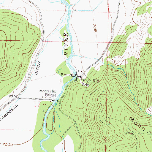 Topographic Map of Moon Hill School, CO