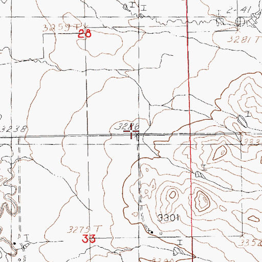 Topographic Map of Rose Creek School (historical), MT