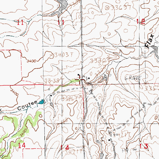Topographic Map of Flax School (historical), MT