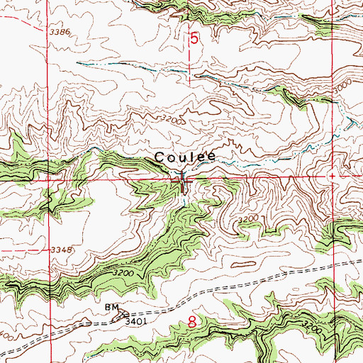 Topographic Map of Everson School (historical), MT