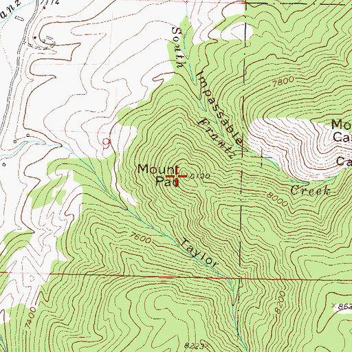 Topographic Map of Mount Pau, CO