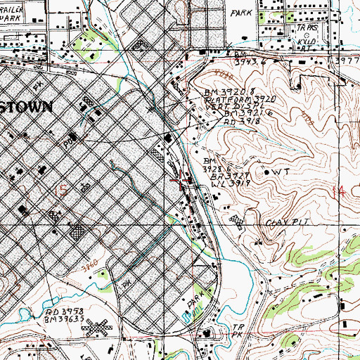 Topographic Map of Harvest States Cooperatives Elevator, MT