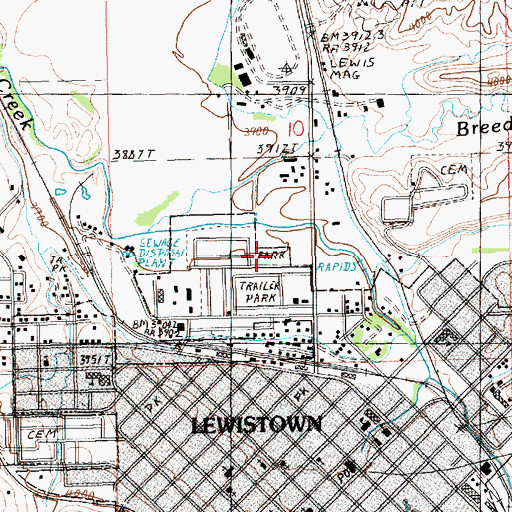 Topographic Map of Judith Park, MT