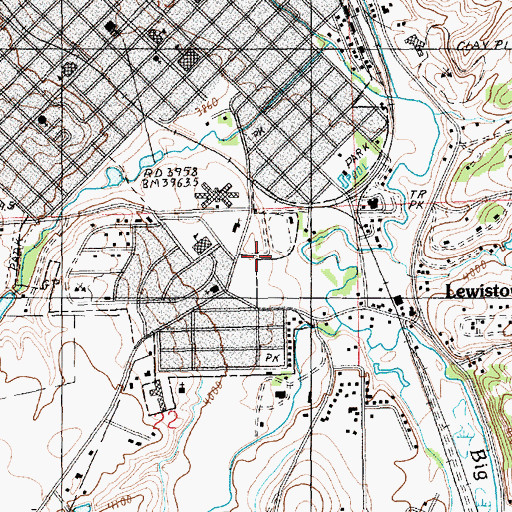 Topographic Map of Fergus Athletic Field, MT