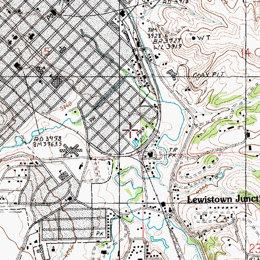 Topographic Map of Frank Day Park, MT