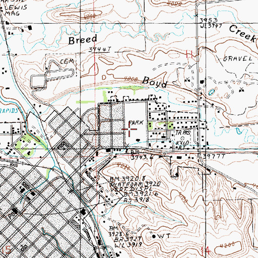 Topographic Map of Symmes Park, MT