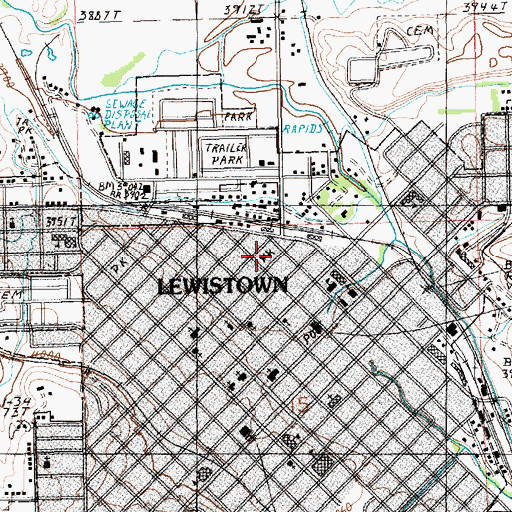 Topographic Map of Hawthorne Park, MT