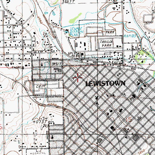 Topographic Map of Kiwanis Park, MT
