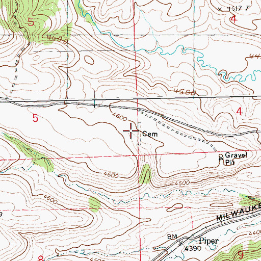 Topographic Map of Great Divide Cemetery, MT