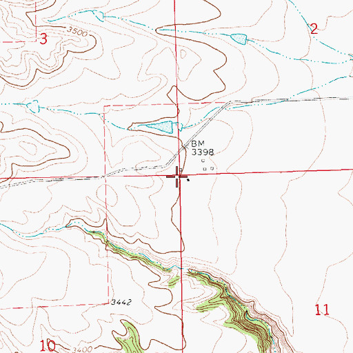 Topographic Map of Bear Spring Post Office (historical), MT