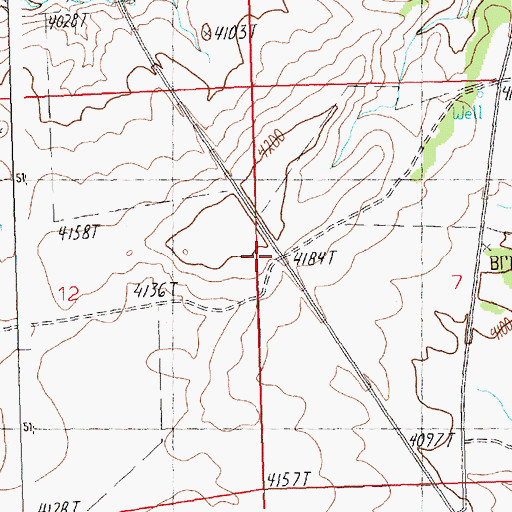 Topographic Map of Battrick Post Office (historical), MT