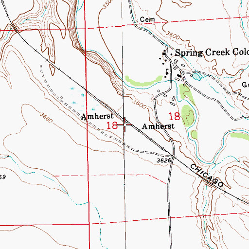 Topographic Map of Stahlville Post Office (historical), MT