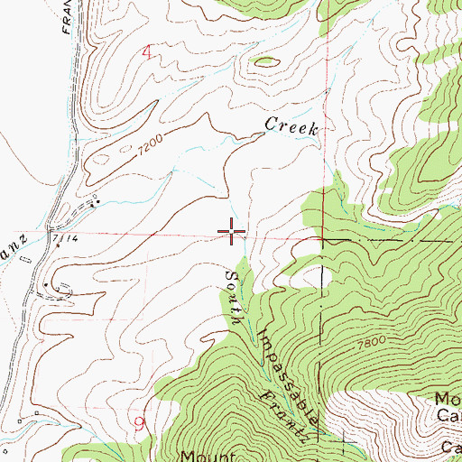 Topographic Map of Impassable Canyon, CO