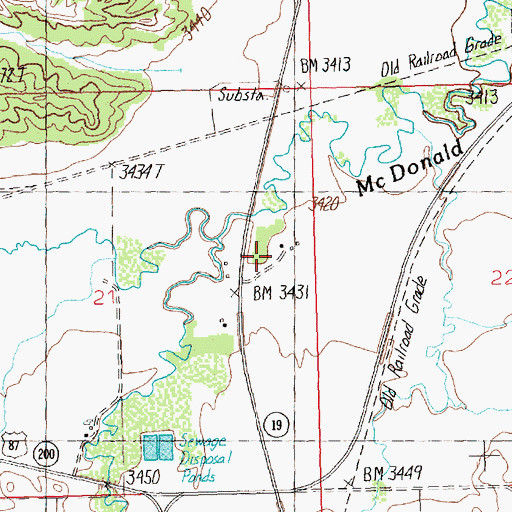 Topographic Map of Chamberlain (historical), MT
