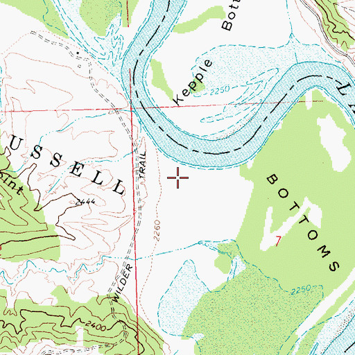 Topographic Map of Cantonment Rocky Point (historical), MT