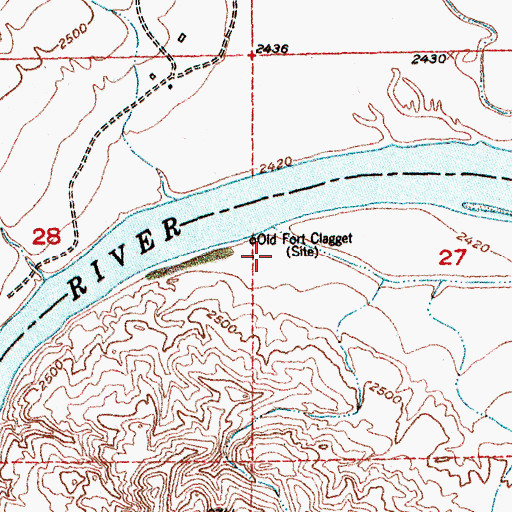 Topographic Map of Camp Cooke (historical), MT