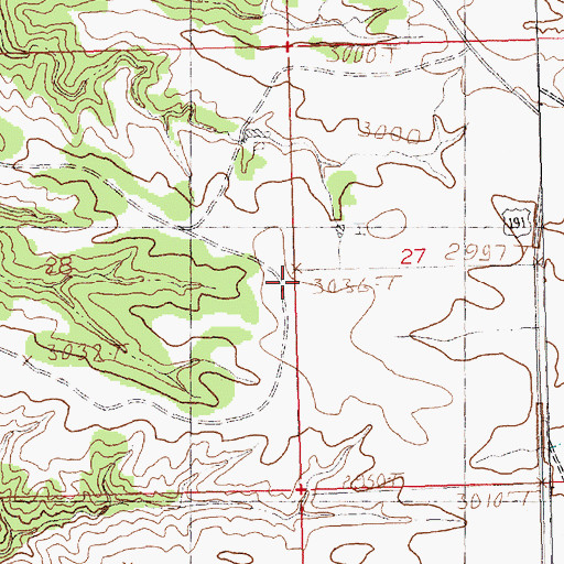 Topographic Map of Bundane Post Office (historical), MT