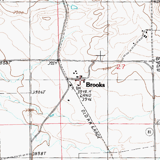 Topographic Map of Brooks School (historical), MT