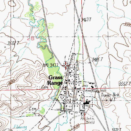Topographic Map of Montana and Dakota Elevator (historical), MT