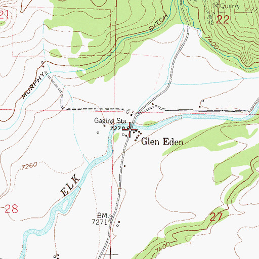 Topographic Map of Glen Eden, CO