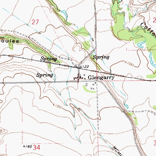 Topographic Map of Glengarry School (historical), MT